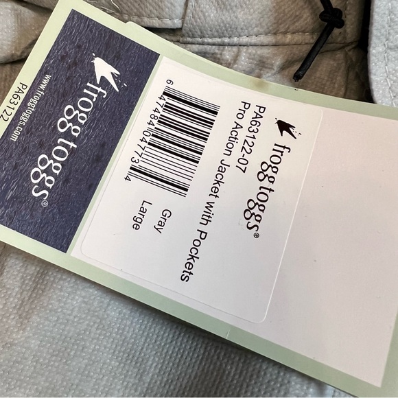 Frogg Toggs Jacket Men's Large Charcoal Gray Rain Light Waterproof Full Zip NWT - Picture 8 of 16